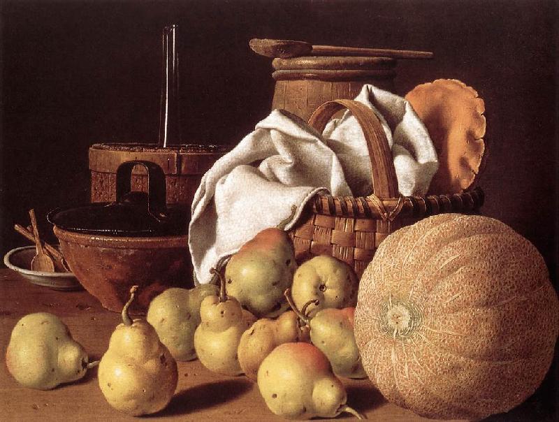 MELeNDEZ, Luis Still-life with Melon and Pears sg oil painting picture